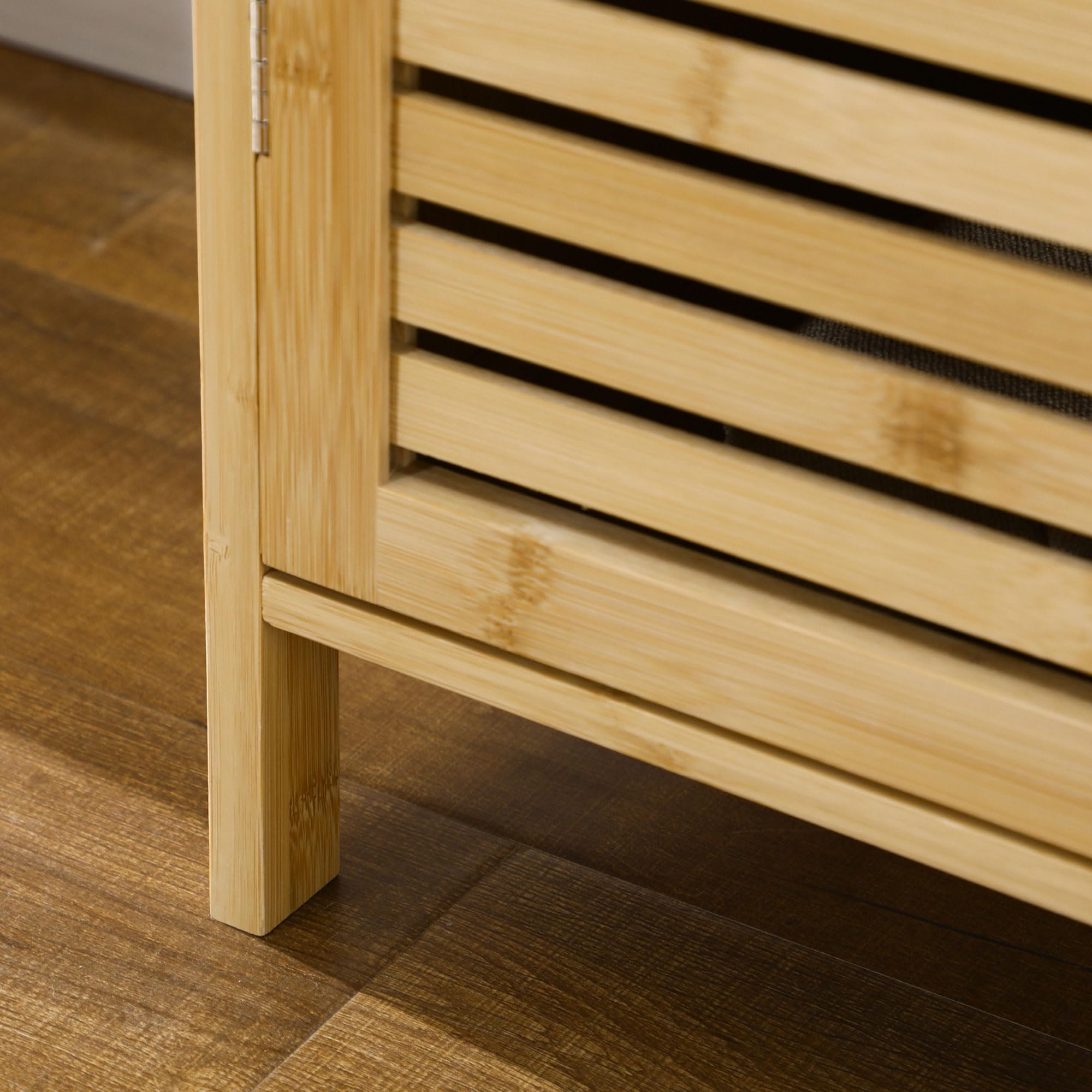 HOMCOM Scarpiera a 8 Ripiani su 3 Livelli con Maniglie, Mobile Scarpiera in Bambù per Soggiorno e Ingresso, 100x35x80 cm, Colore Legno