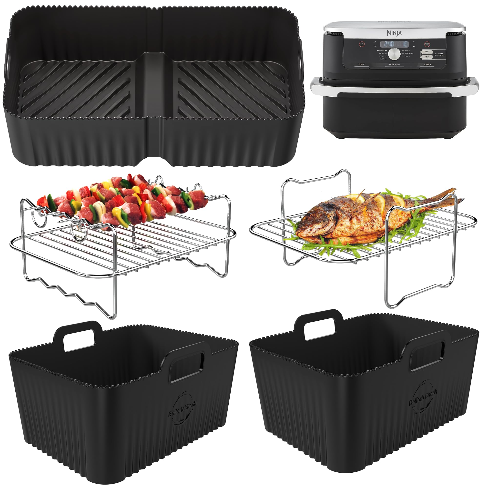 Moule Silicone et Grille Premium 10,4L Ninja AF500EU | 2,5 mm D’épaisseur | Moule Silicone Air fryer | Accessoires Airfryer pour