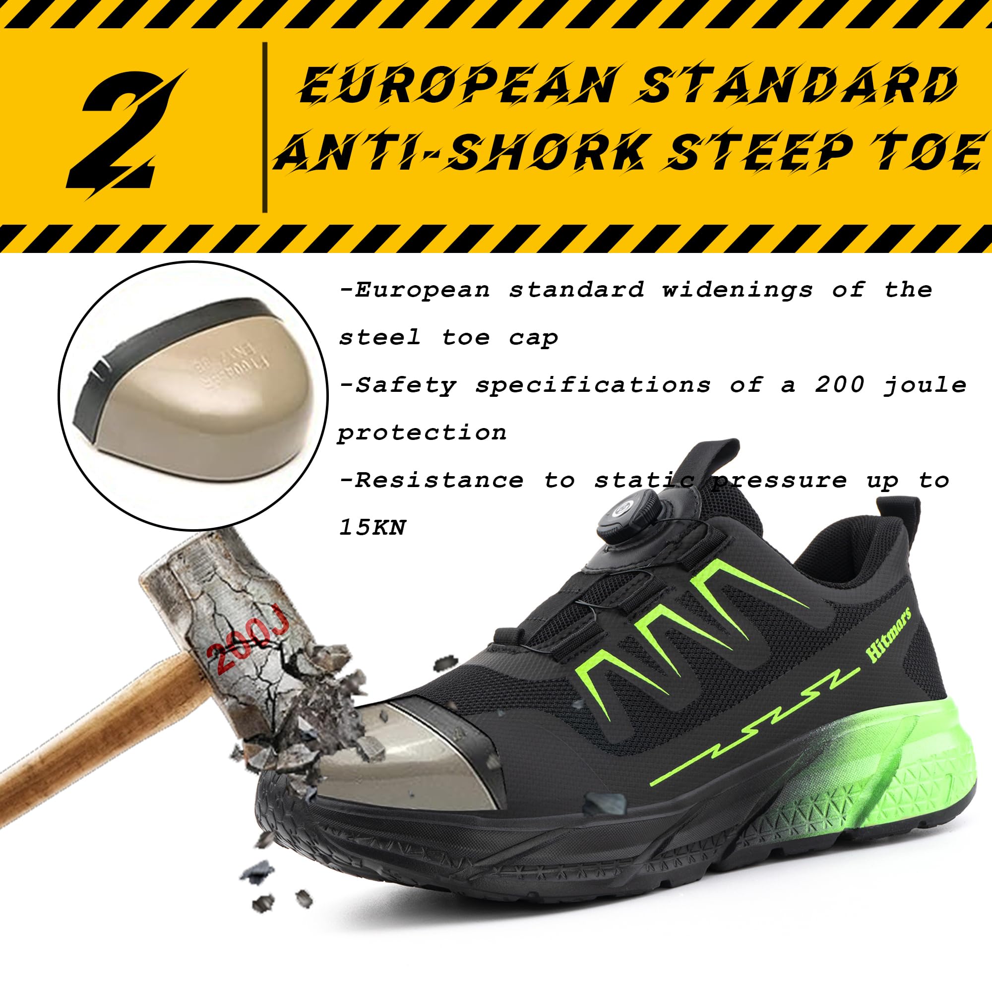 Unisex buty ochronne ze stalowym noskiem rozm. 37-46