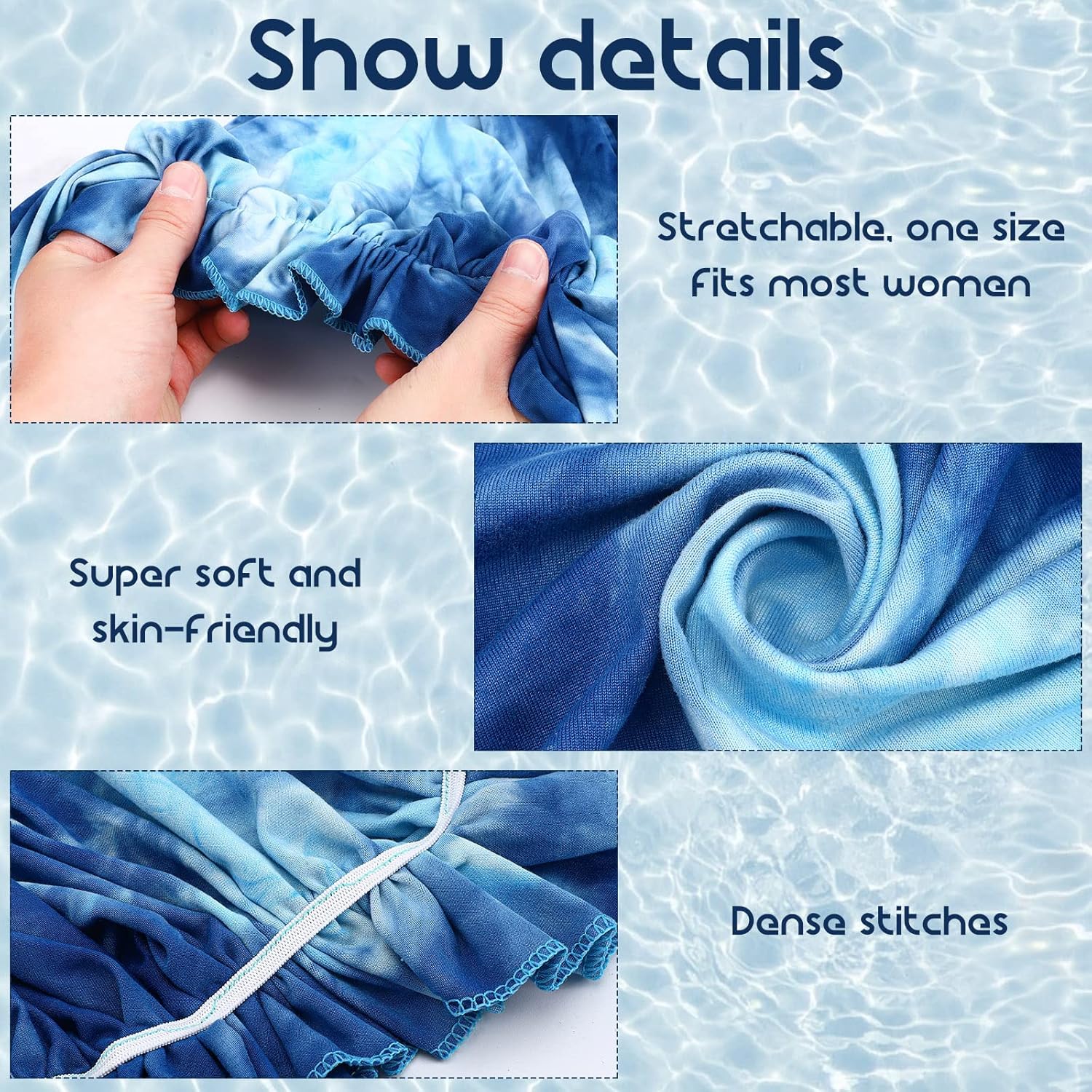 Sintege 4 Pcs Women Head Scarf Pre Tied Chemo Caps Slip on Turban Headwear Cancer Head Wraps Beanie Hat Bandana - Image 4