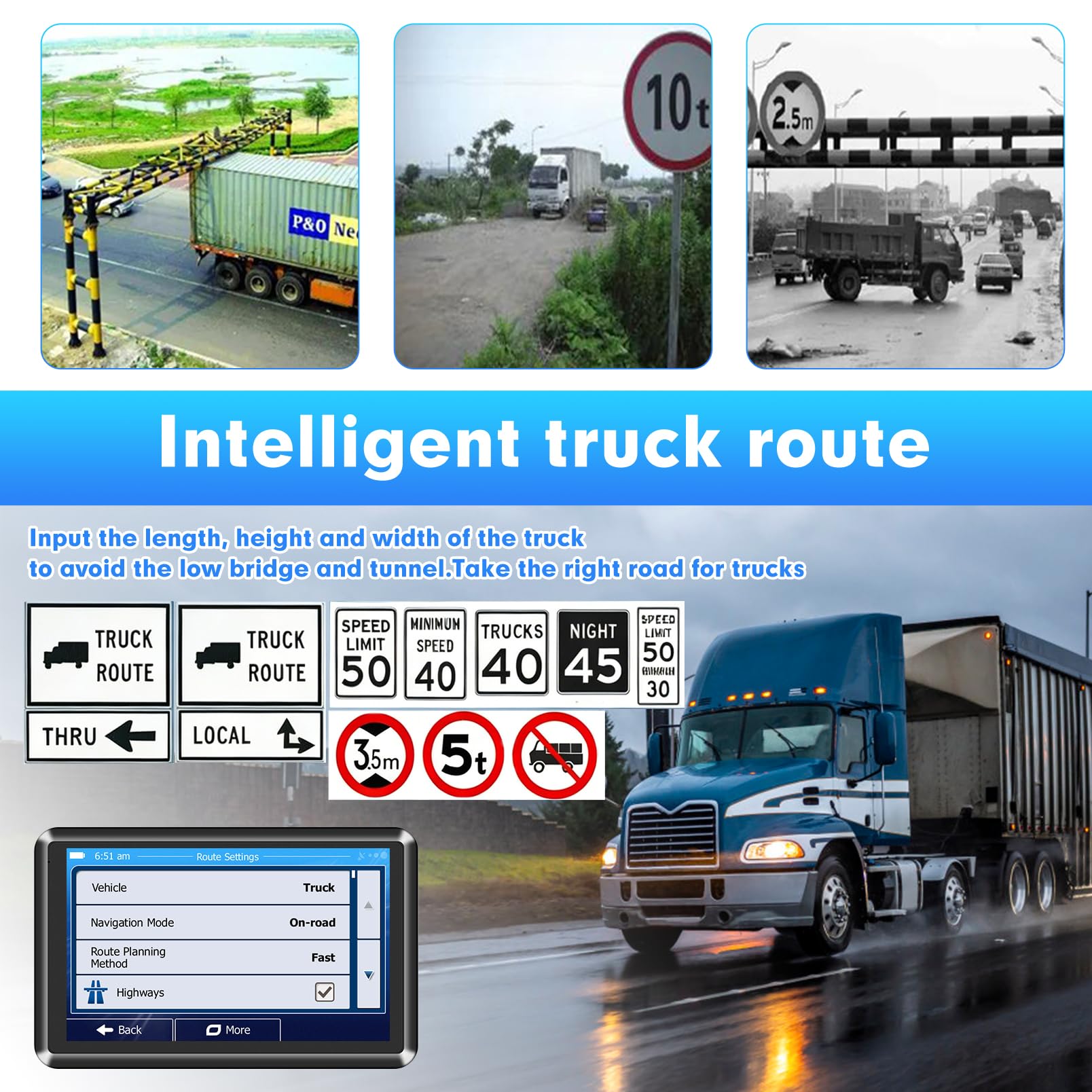 9 Zoll GPS Navigation Auto LKW, Tragbares Navigationsgerät | mit Europa Offline-Karten, Lebenslange Kostenlose Kartenupdates, Sprachführung, FM-Transmitter, Touchscreen, POI Suche