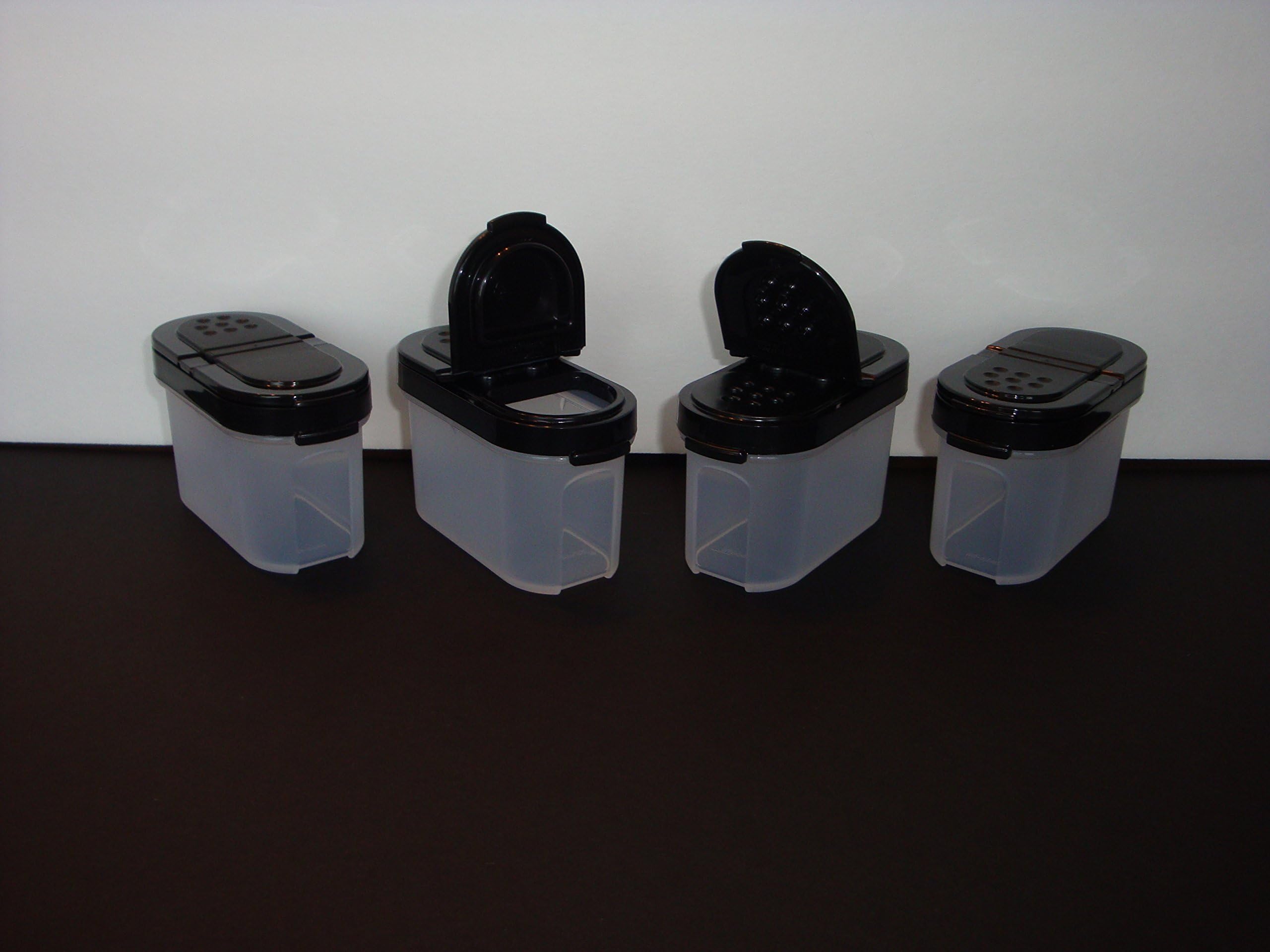 TupperwareMODULAR MATES Small SPICE SET of 4 NEW Black Seals
