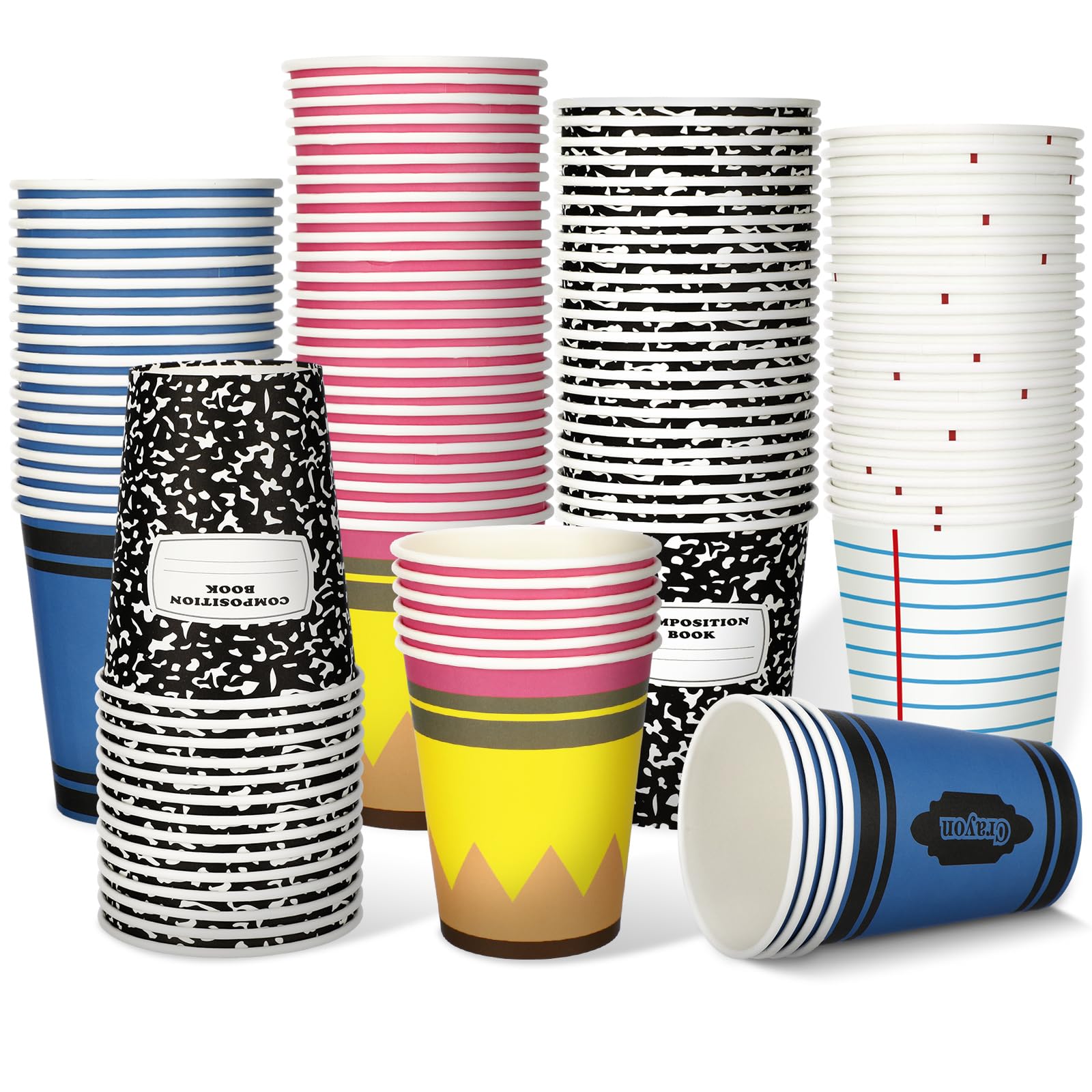 Gobelets en papier de rentrée scolaire Qinyoung 255ml jetables pour classe maternelle x100