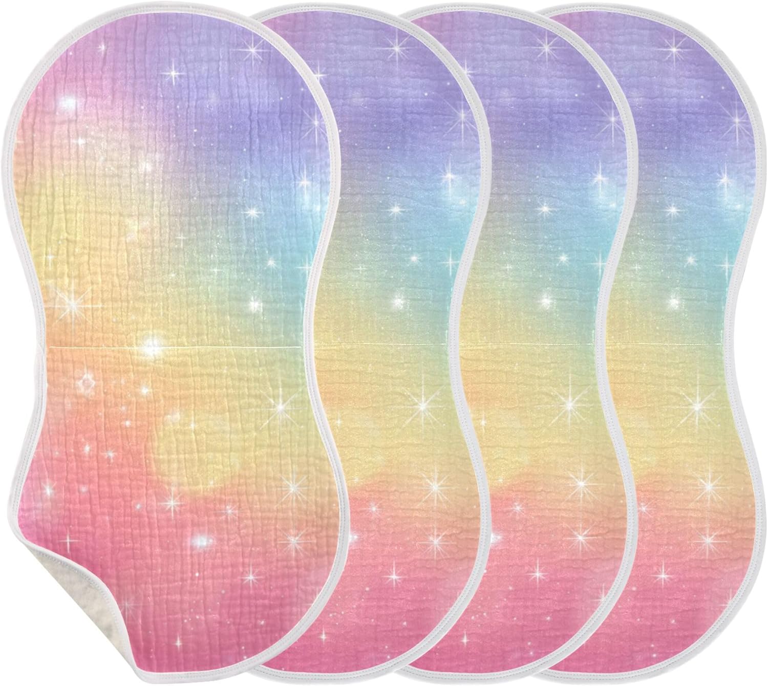 Rainbow Galaxy Unicorn Burp Cloths Baby Boys Girls Absorbent Soft Cotton Burping Cloths Rags 4 Pack