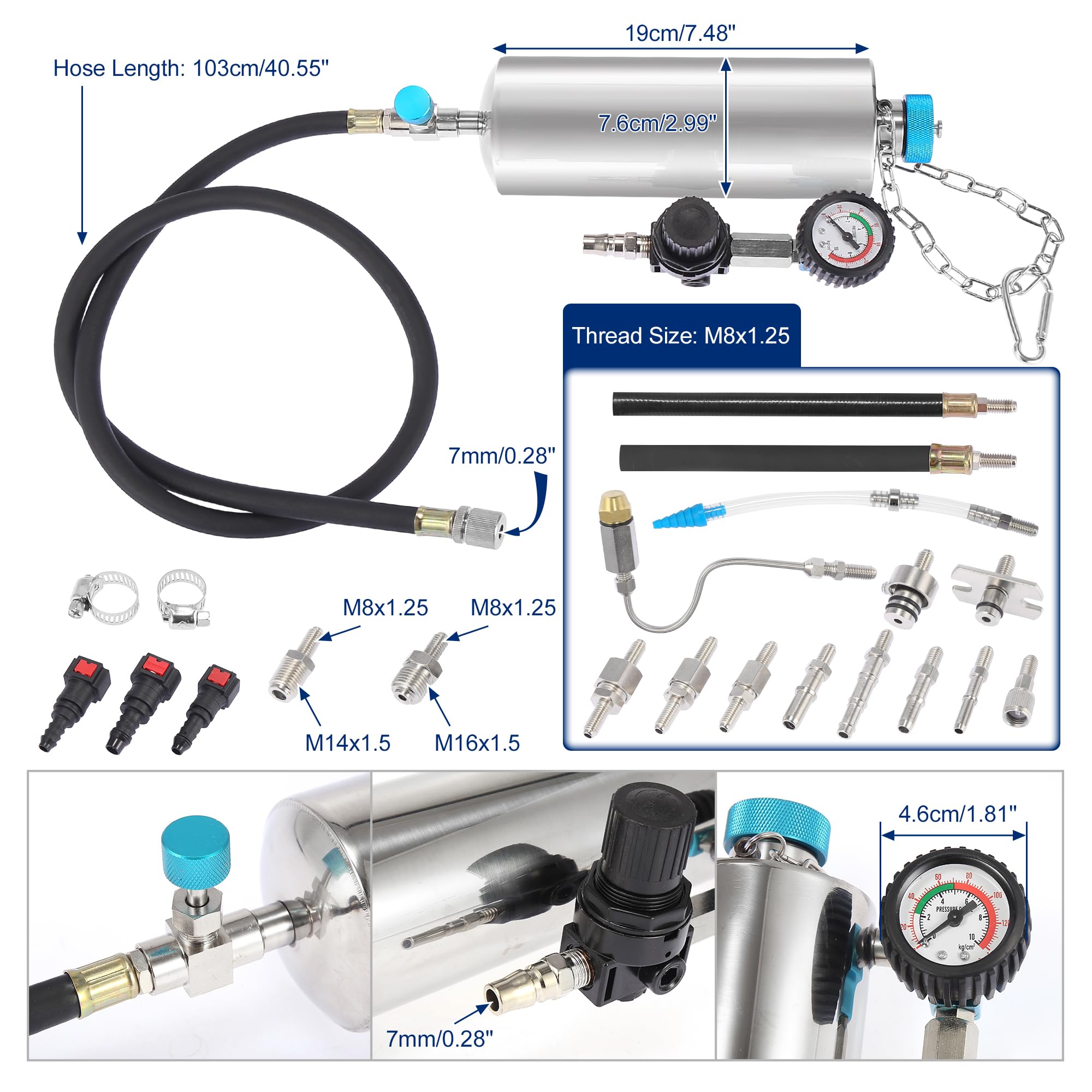 X AUTOHAUX Benzin-Einspritzdüsen-Reiniger 1 Set 140PSI 600ML