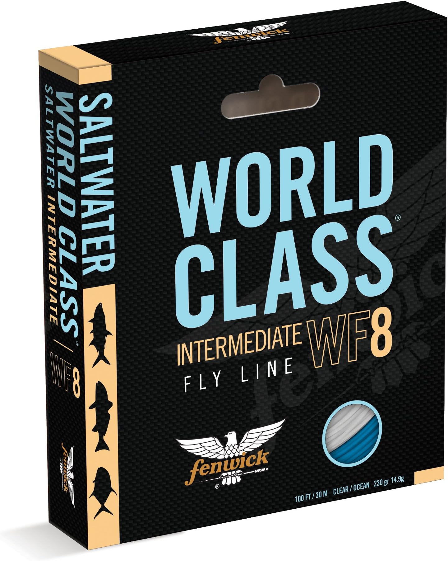 fenwick Wcflsif8 World Class Saltwater Intermediate Floating Fishing Line, Ivory/Ocean Blue, 100'/ 230 Grains