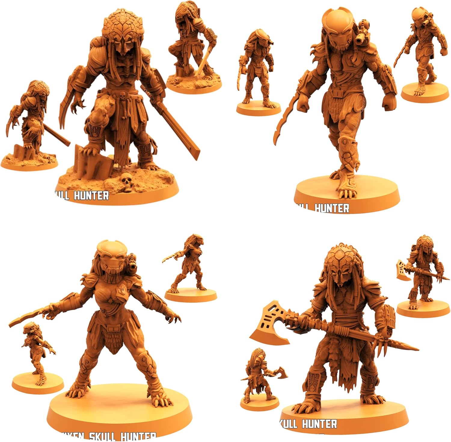 TYL Beserk Skull Hunters Unpainted Miniature for War Gaming | RPG Scale Figures, Detailed Tabletop Board Game Accessories | Realistic Tabletop Miniatures (D, 50mm)