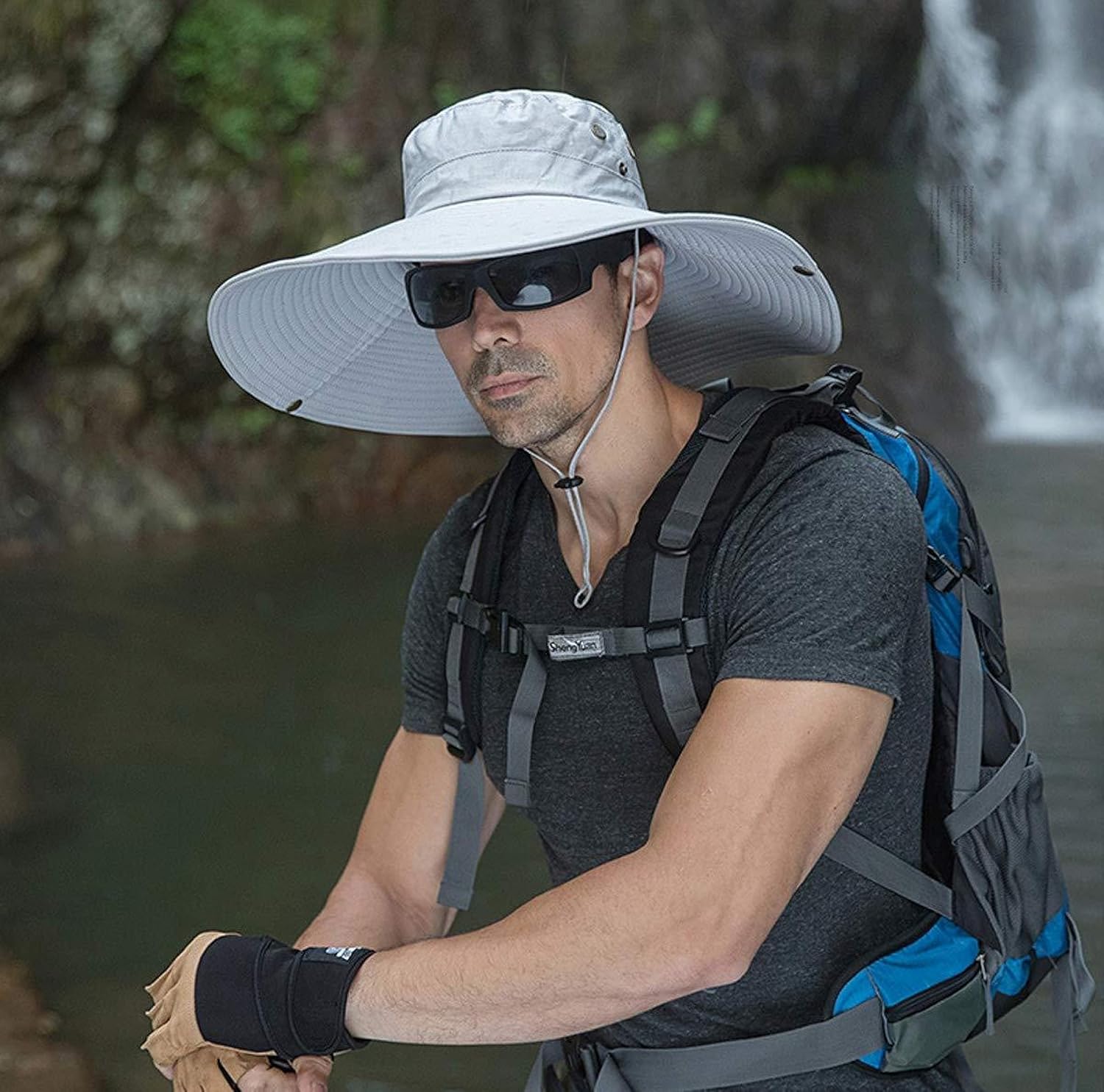 HUAMULAN 6" Super Wide Brim Sun Hats, Men and Women Bucket Hat for Fishing Hiking Garden Lawn Work Safari Camping Outdoor - Image 3