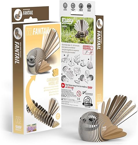 Miniatura 5 de Eugy Fantail Bird - Rompecabezas 3D de 27 piezas, respetuoso con el medio ambiente, juguete educativo para niños, niñas y niños a partir de 6 años