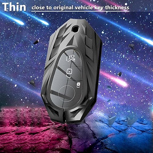 Miniatura 5 de Funda para llavero de Mercedes Benz con llavero, elegante y duradera funda de protección de aleación de zinc compatible con 2020-2022 Clase S Clase