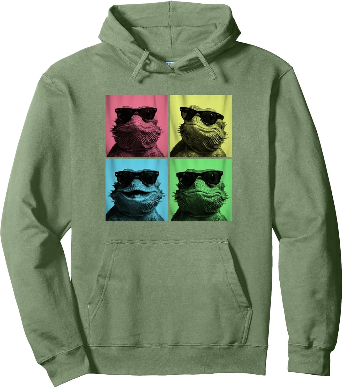 Bearded Dragon Pop Art Funny Lizard Lover Photo Booth Pullover Hoodie