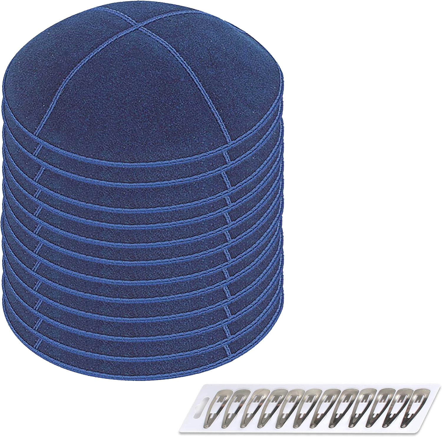 Zion Judaica Genuine Suede Kippot Bulk Packs or Single Pieces Clips Included