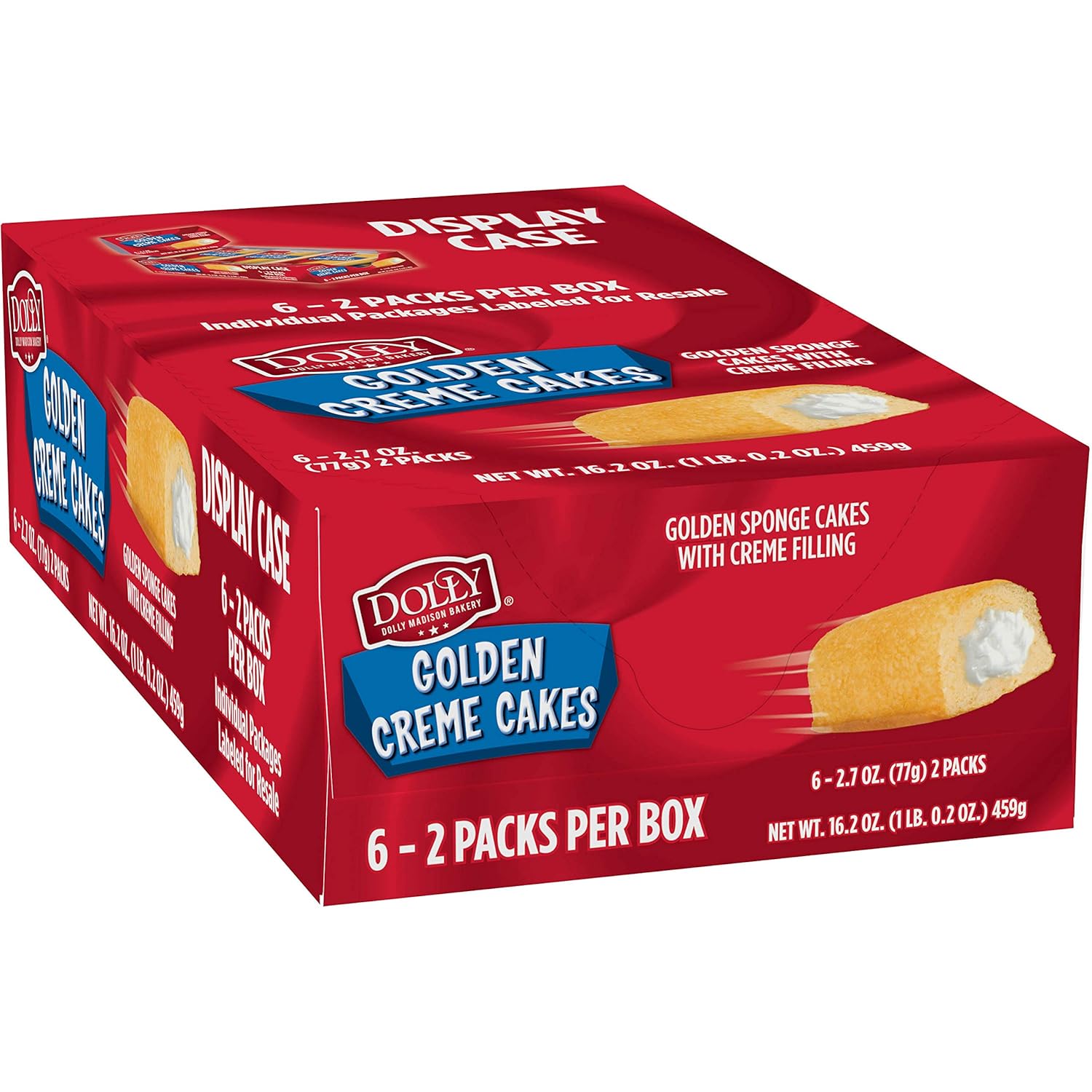 Dolly Madison Golden Creme Cakes 2.7 onzas 6 unidades (12 pasteles en