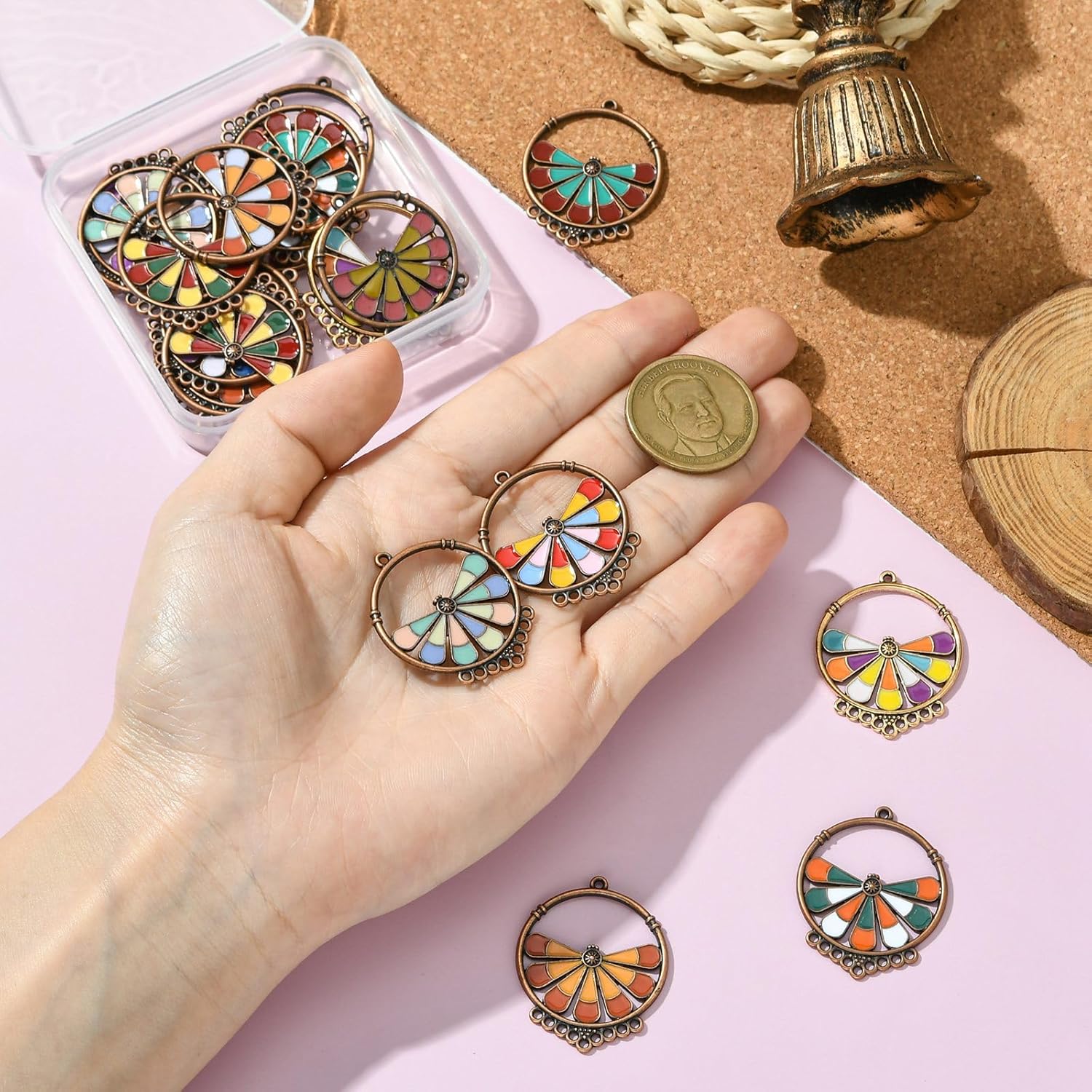 DanLingJewelry 20Pcs Tibetan Style Enamel Chandelier Component Links Antique Bronze Vintage Connector Charms for DIY Boho Jewelry Making - Image 4