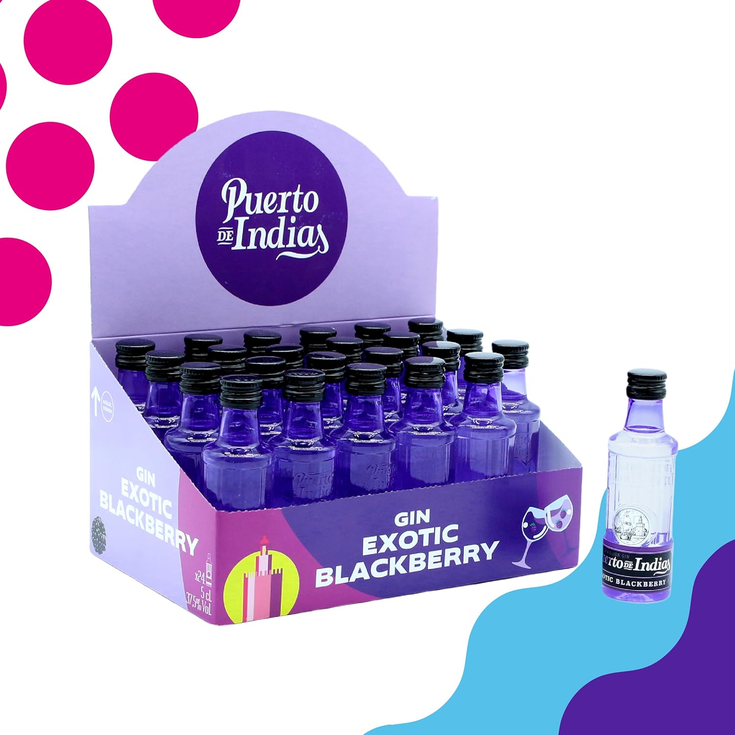 24 mini botellas de ginebra Puerto de Indias por 15,40€ ¡¡22% de descuento!!