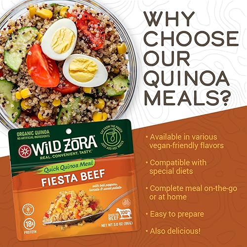 Miniatura 5 de Wild Zora Comidas instantáneas de quinua orgánica  Cuencos de quinua preparados rápidos y sabrosos, alimentos básicos de despensa sin gluten con