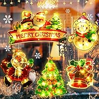 Vista 6 de 5 Piezas Luces de Ventana de Navidad Decoraciones Silueta de Ventana de Navidad Letrero Iluminado Funciona con Baterías Luces de Cadena de Fondo