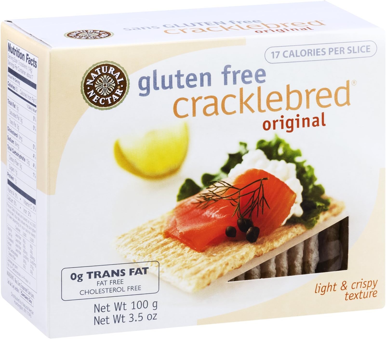 Natural Nectar Cracklebred Gluten Free Original, 3.5oz Box, 12-Pack | Certified Gluten-Free Crispbread Crackers | Fat-Free, Organic, Non-GMO | Light Snack for Toppings, Cheese & Appetizers