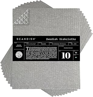 Swedish Dishcloths for Kitchen - 10-Pack Gray Swedish Dish Cloths for Kitchen - Original Swedish Dish Towels - Cellulose Sponge Cloths - Reusable Paper Towels