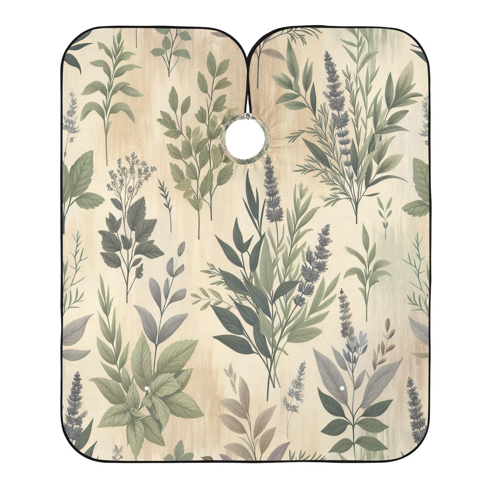 Kigai Vintage Plants Hair Cutting Cape for Men & Women Waterproof Barber Cape Professional Hairdressing Salon Styling Apron with Adjustable Closure Snap