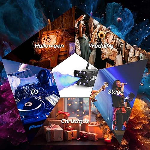 Miniatura 18 de Máquina de niebla LURT de 500 W Mini máquina de humo con control remoto inalámbrico y modo automático, portátil para fiestas, exteriores, Halloween