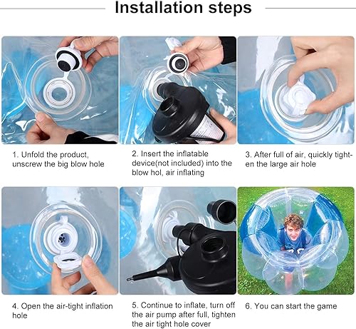 Miniatura 5 de Wodesid Pelotas de fútbol de burbujas para niños, adolescentes y adultos, pelota de parachoques inflable Zorb Sumo Football Knockerball gigante de