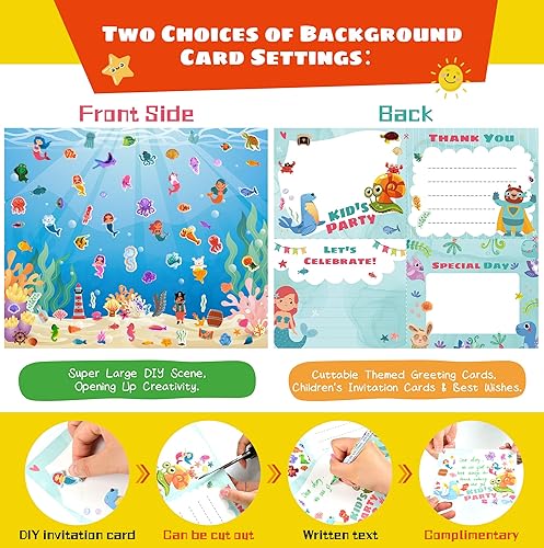 Miniatura 2 de Calcomanías 3D hinchadas para niños, más de 800 calcomanías para niños pequeños, incluyendo 4 tarjetas de escena de fantasía de hada, princesa,