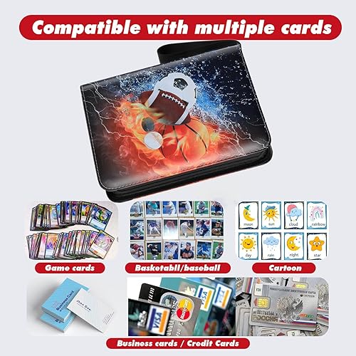 Miniatura 4 de XSHNUO Carpeta de tarjetas, soporte para álbum de tarjetas coleccionables de 4 bolsillos con 55 fundas extraíbles, funda de transporte compatible