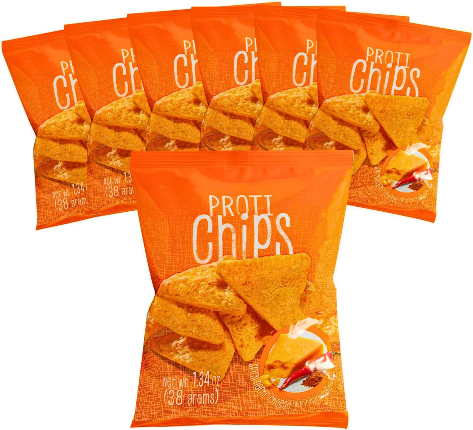 ProteinWise Protein Chips, Low Carb, High Fiber, High Protein, 7 Pack (Spicy Nacho Cheese)