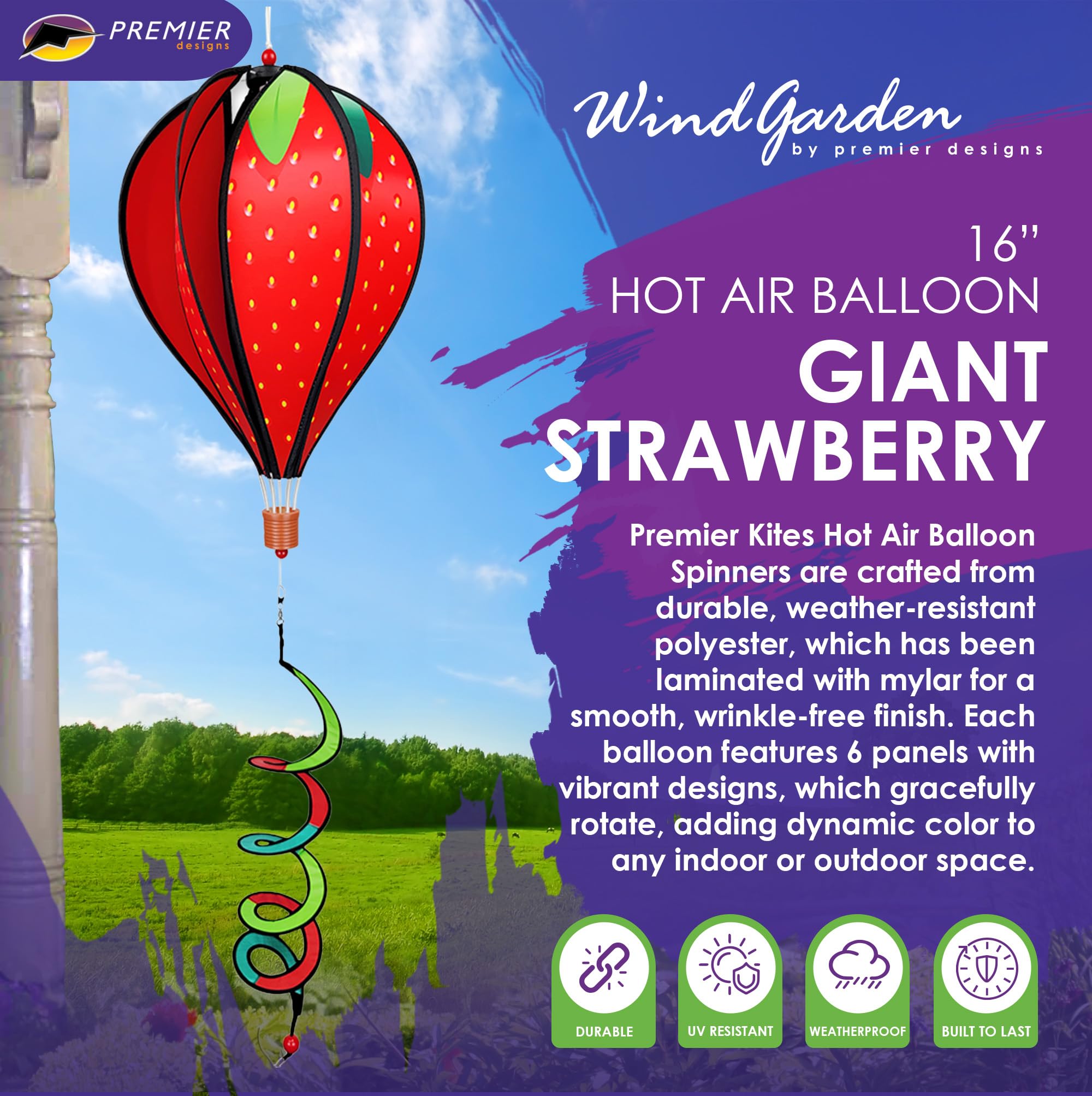 Amazon.com: Hot Air Balloon Hanging Garden Spinner 16