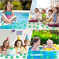 Vista 7 de Mototo 120 piezas de ranas chirriantes pequeñas ranas chirriantes flotan juguete de baño verde ducha natación bañera juguete relleno de huevos