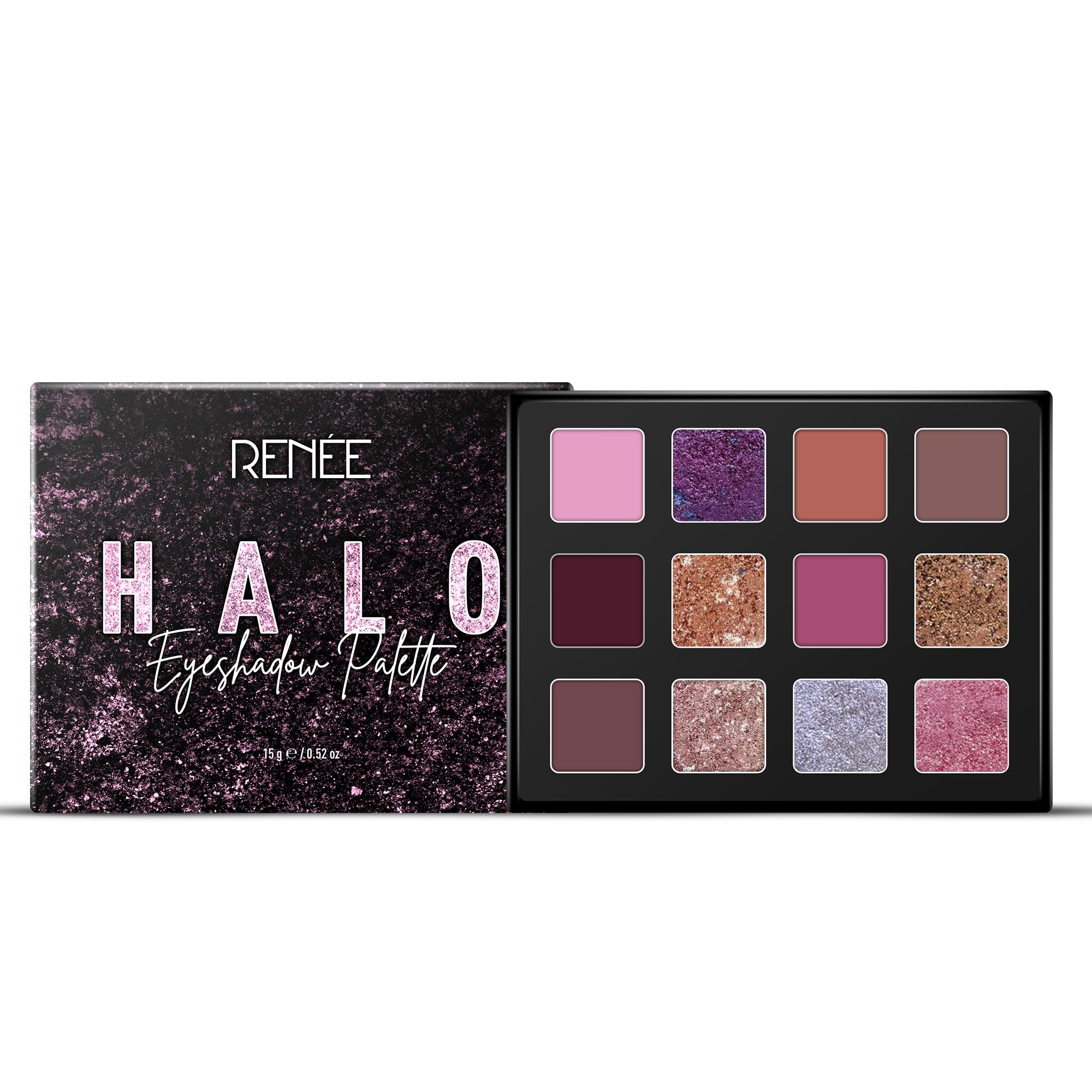 RENEE HALO Eyeshadow Palette - Pinks | 12 Super Blendable Shades | Matter, Shimmery, Pearly Finish | Everyday Look | Vitamin E, Argan Oil, Jojoba Oil Infused | 15 g-image-42