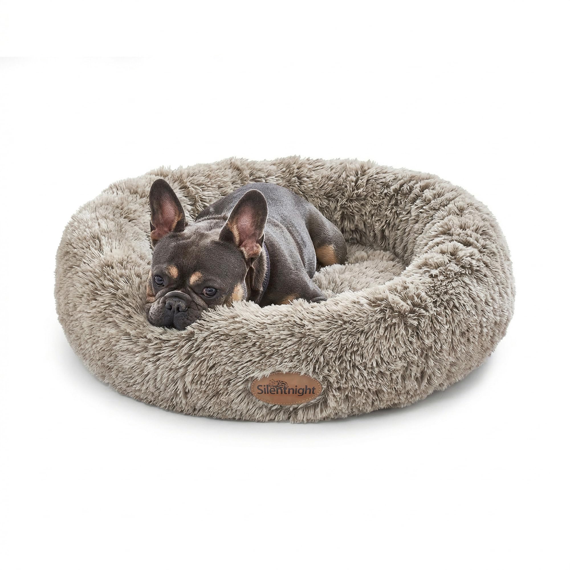 Silentnight Calming Donut Pet Bed - Super Fluffy Comfort Reduce Anxiety - Nest Calm Design - Cushioned Sides for Head Support - Dog Cat Sleep Bed - Machine Washable & Non-Slip Base - Natural, Small — image 1