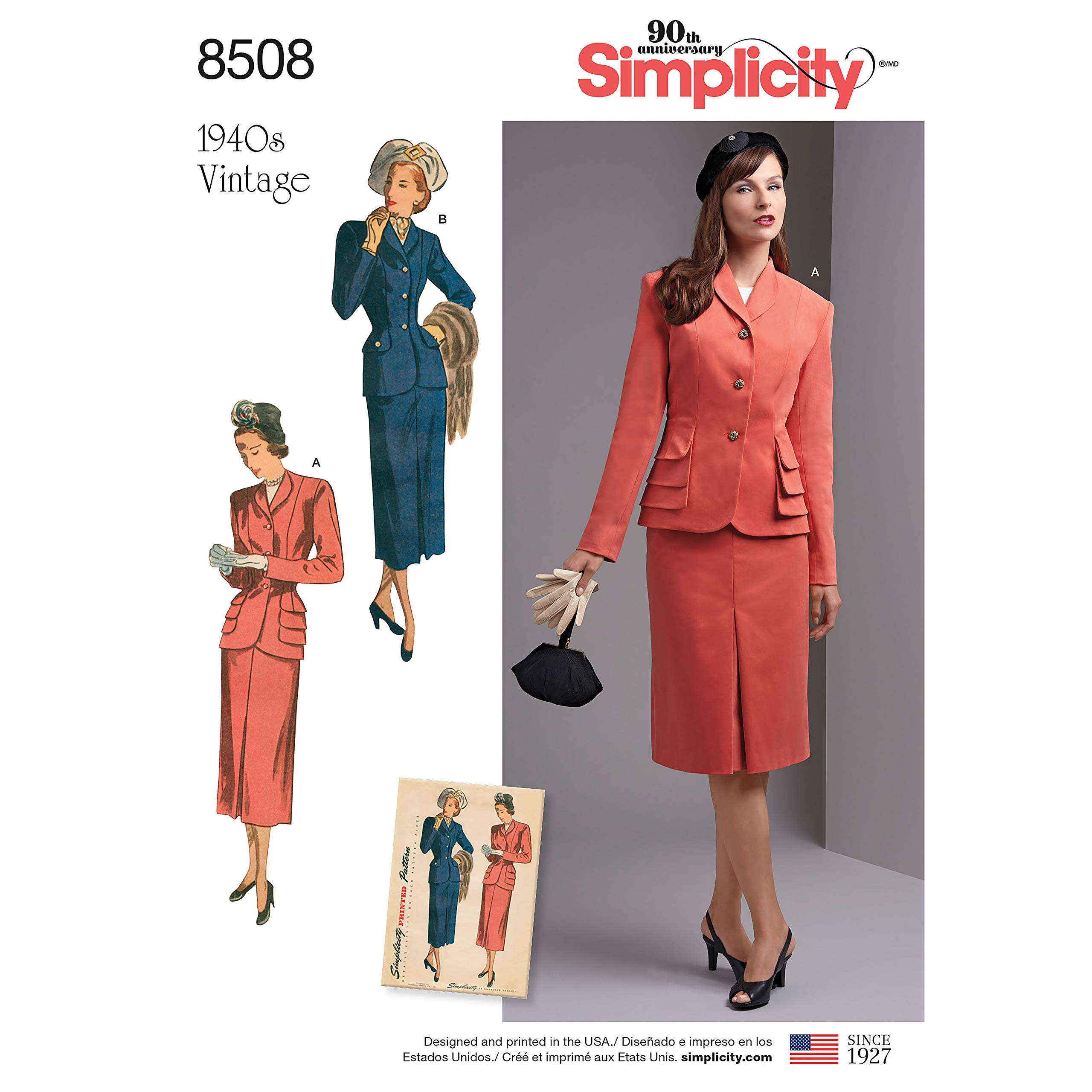 Amazon.com: Simplicity Creative Patterns 8508 BB Misses'/Women's Vintage  2-Piece Suit with Lined Jacket, Size 20W-28W : Arts, Crafts & Sewing