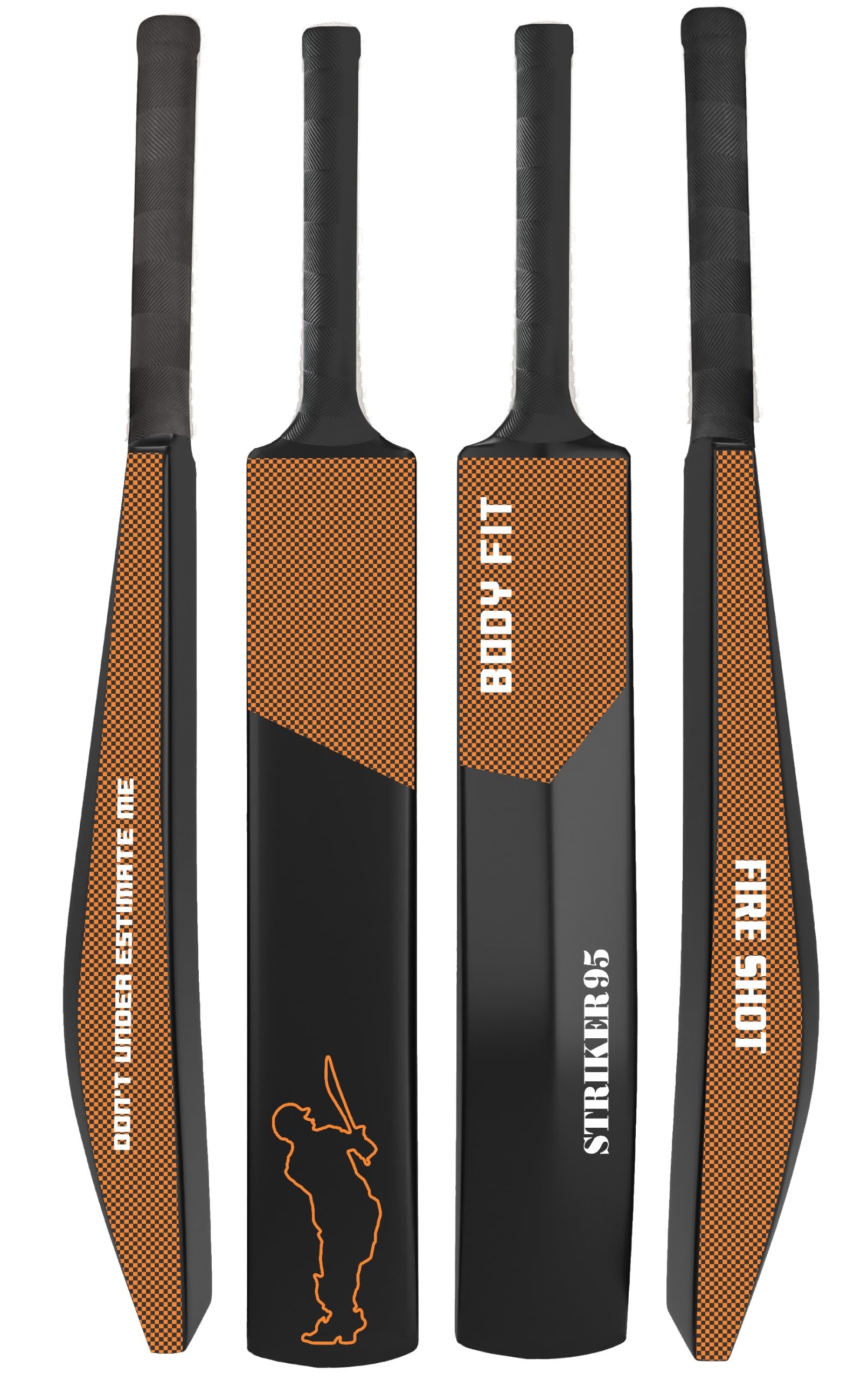 Body Fit Powerfull Cricket Bat, Black and Purple, Striker 95