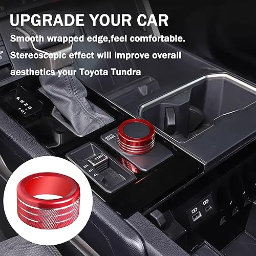 Miniatura 3 de SENSHINE Para Toyota Tundra Accesorios 2024 2023 2022 Cubierta de la perilla de la consola central Modo de conducción interior Sintonización Anillo