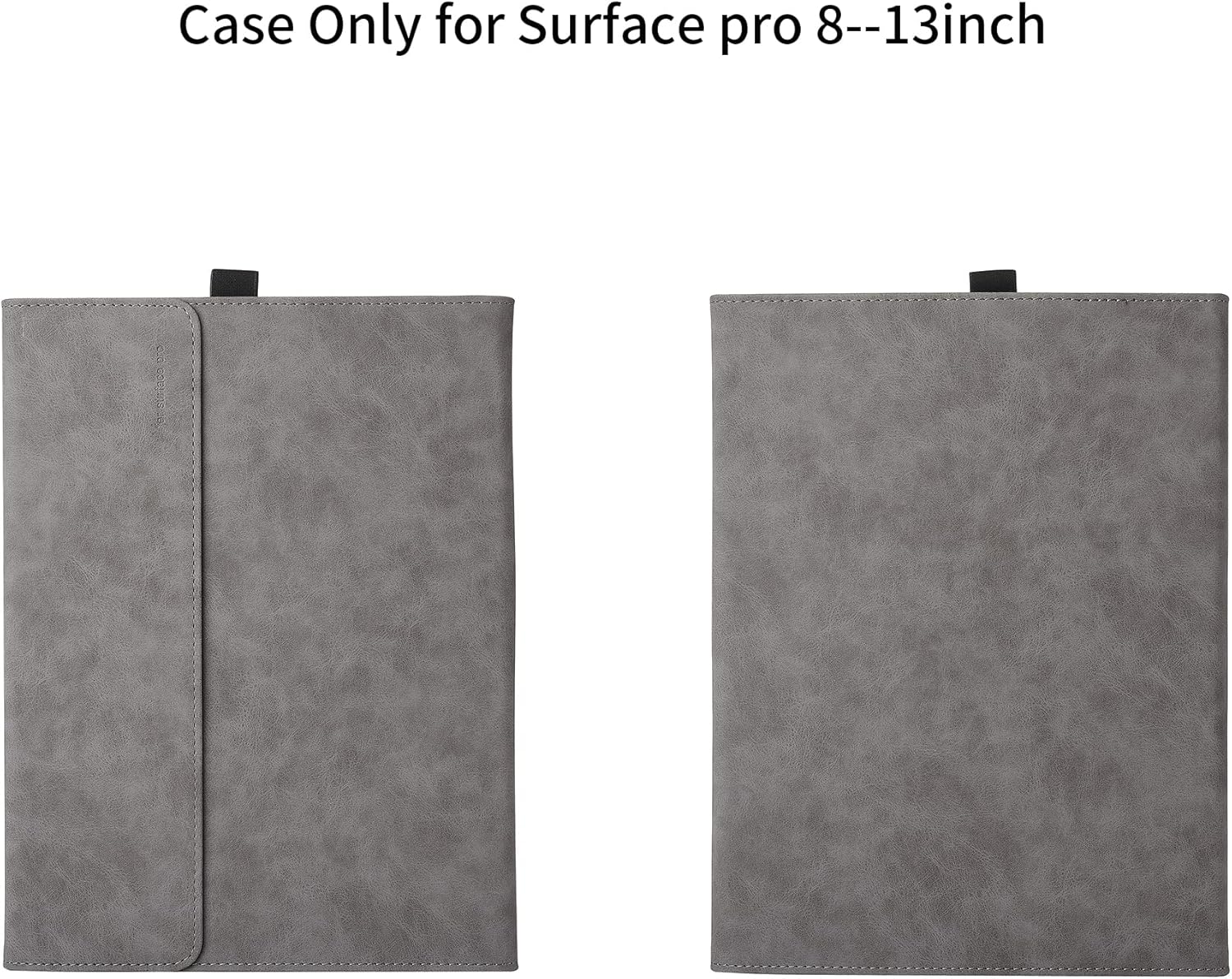 Case Cover for New Microsoft Surface Pro 8 Tablet,13 inch PU Leather Protective Shell Compatible with Type Cover Keyboard (for Surface pro 8-13inch, Gray)