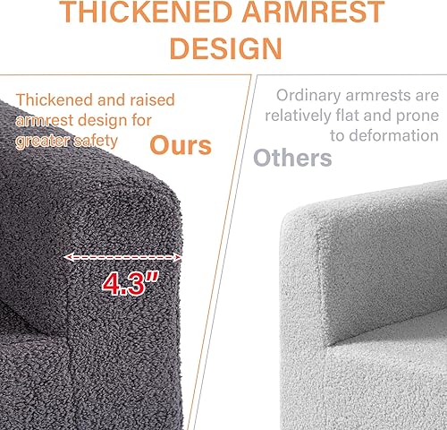 Miniatura 69 de Tiita Silla infantil de felpa para niños, sofá de felpa que brilla en la oscuridad, sofá para niños pequeños con funda lavable, asa de transporte,