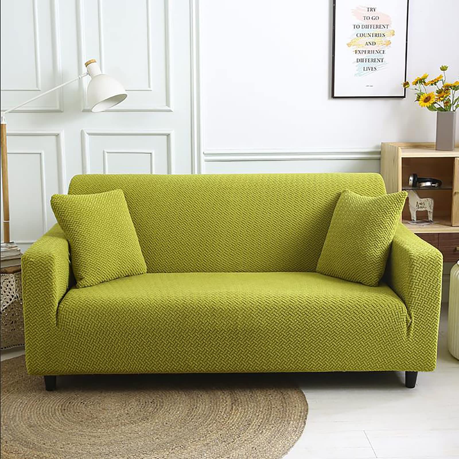 Housse de canapé jacquard épais extensible de qualité supérieure