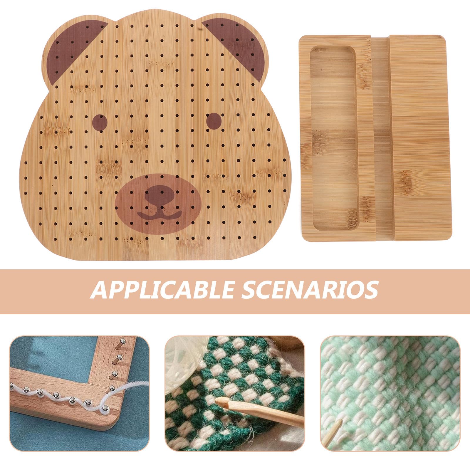 Tabla de Crochet Práctica y Duradera de Madera Resistente para Proyectos de Ganchillo Adecuada para Principiantes y Usuarios Avanzados en Tejer a Mano