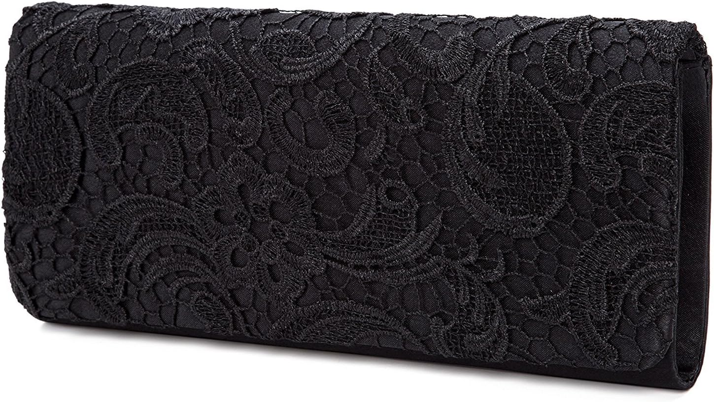Momeraco Women's Elegant Floral Lace Evening Clutch Bags Bridal Wedding Purse