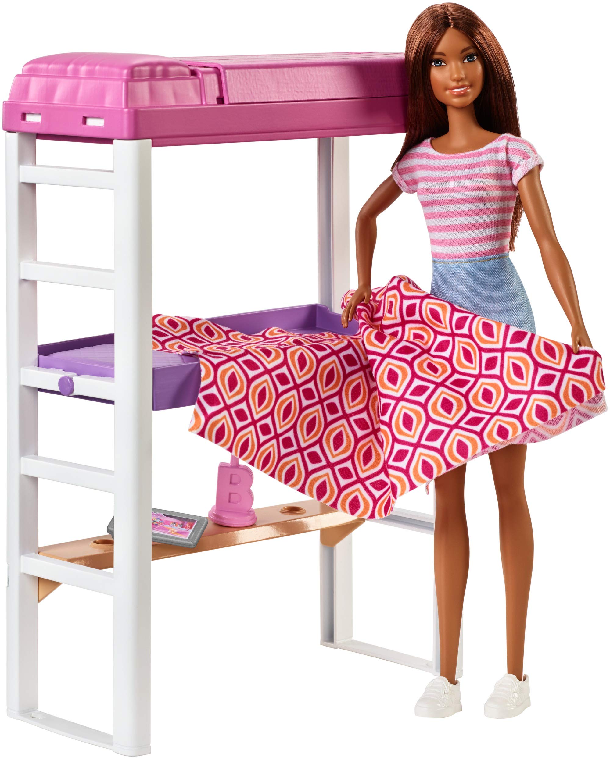 Buy Barbie FXG52 Doll and Furniture Set, Loft Bed with Transforming