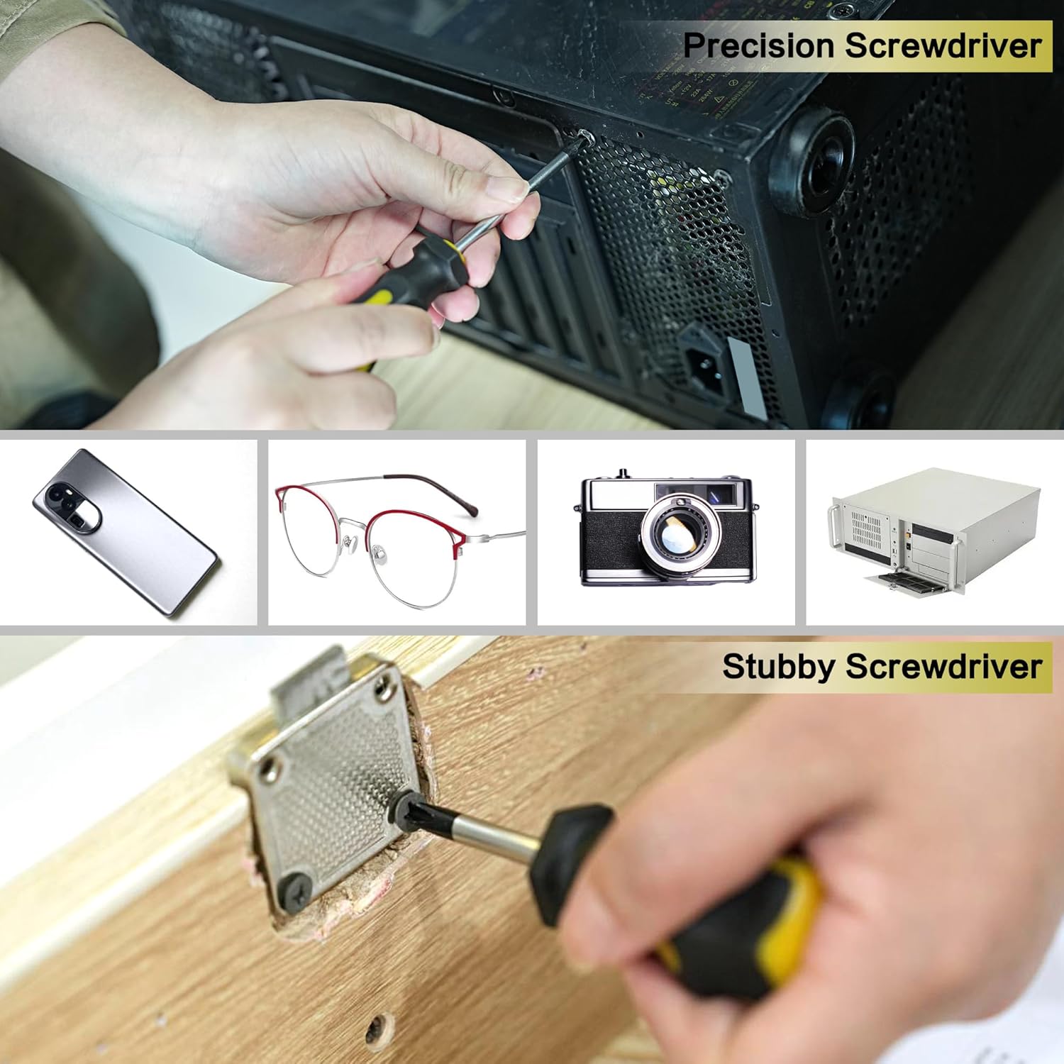 GMTOOLS 43pcs Magnetic Screwdriver Set, Including Slotted, Phillips, Hexagonal, Pozidriv, Magnetizer, Demagnetizer, Replaceable Screwdriver Bits and Sturdy Tool Case for DIY and Repair Work