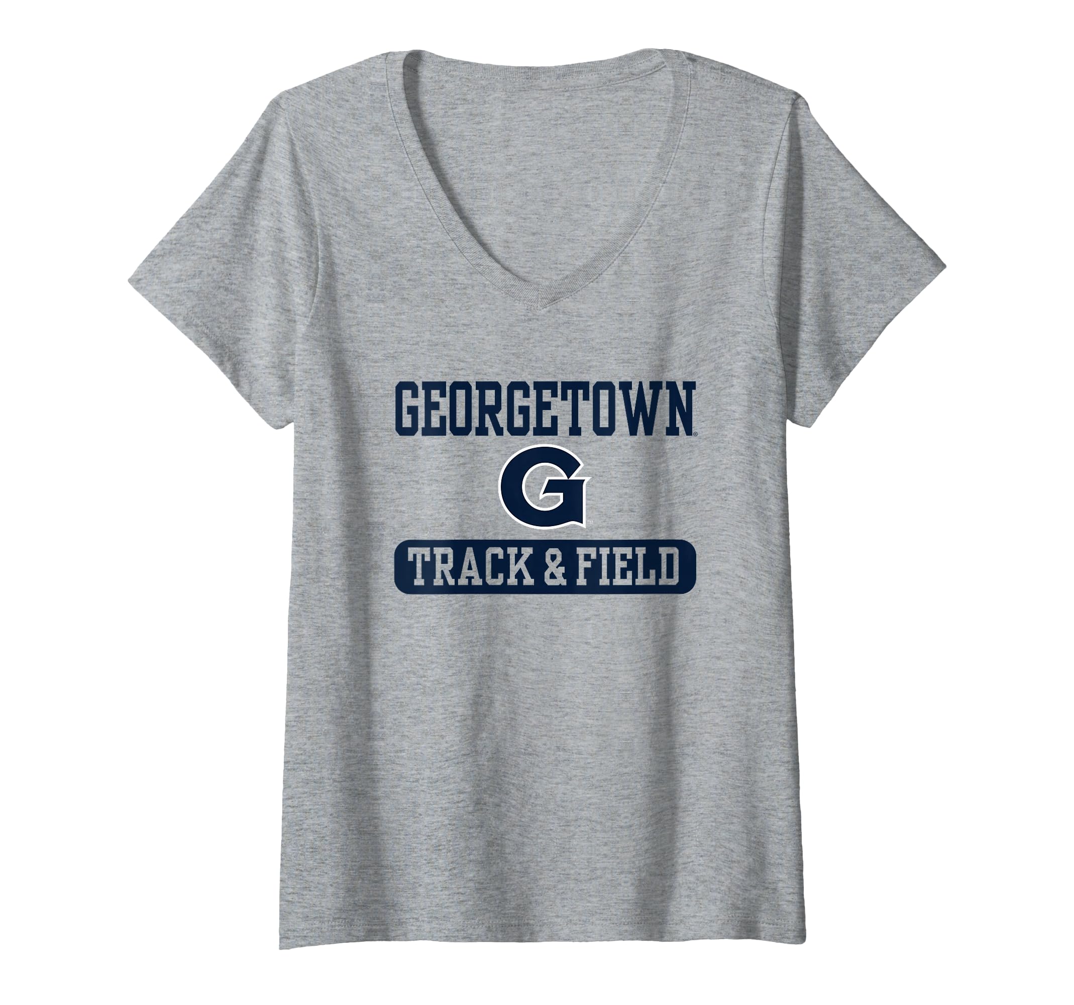 Georgetown Hoyas Track & Field Gray Officially Licensed V-Neck T-Shirt