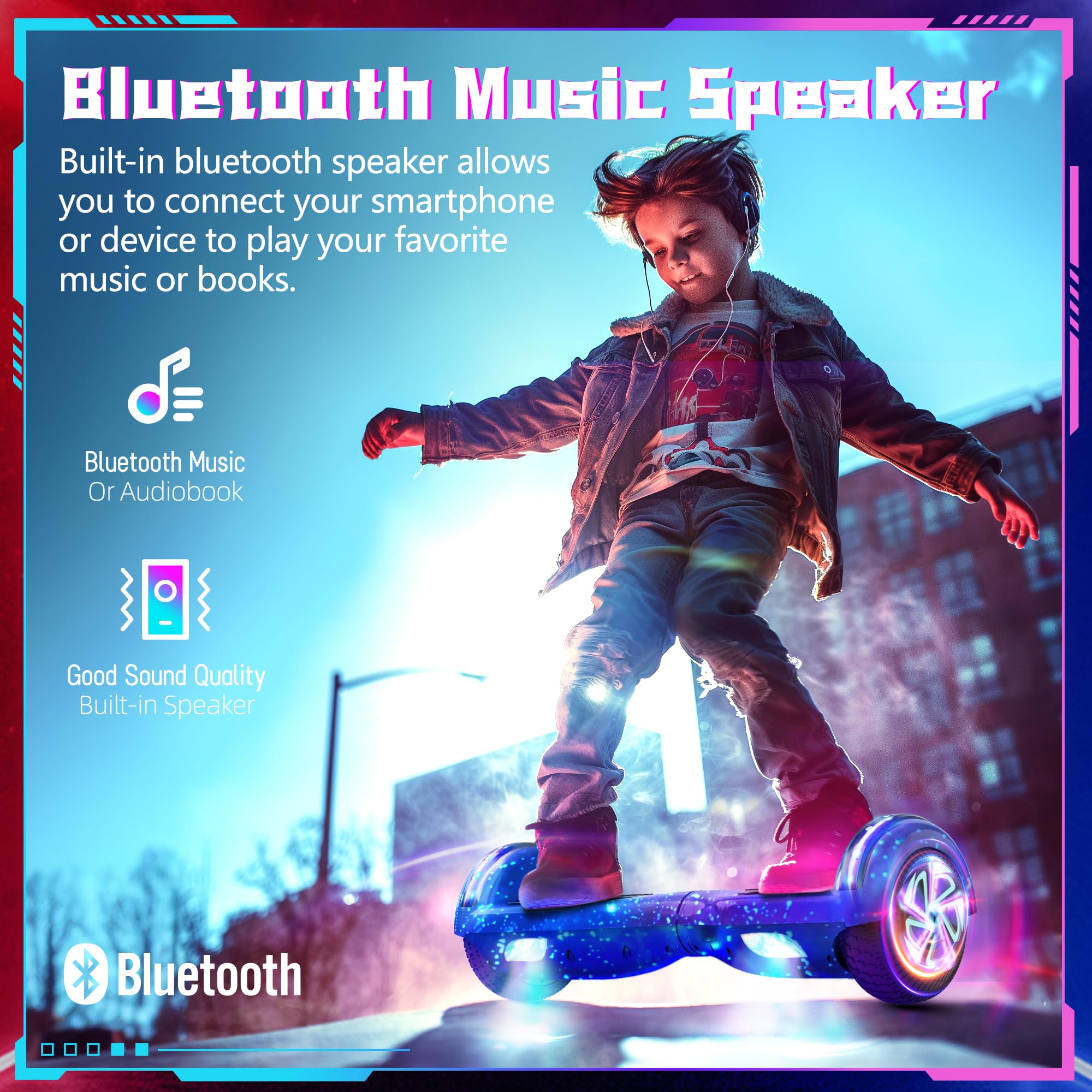 6,5 cala Hoverboards elektryczne samobalansujący wbudowany Bluetooth dla dzieci