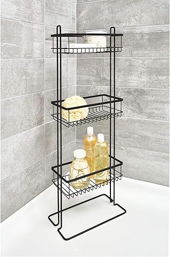 Miniatura 2 de iDesign Everett - Cesta de ducha de pie de metal, cestas de baño de 3 niveles para toallas, jabón, champú, loción, accesorios, 12.36 x 6.88 x 32.11