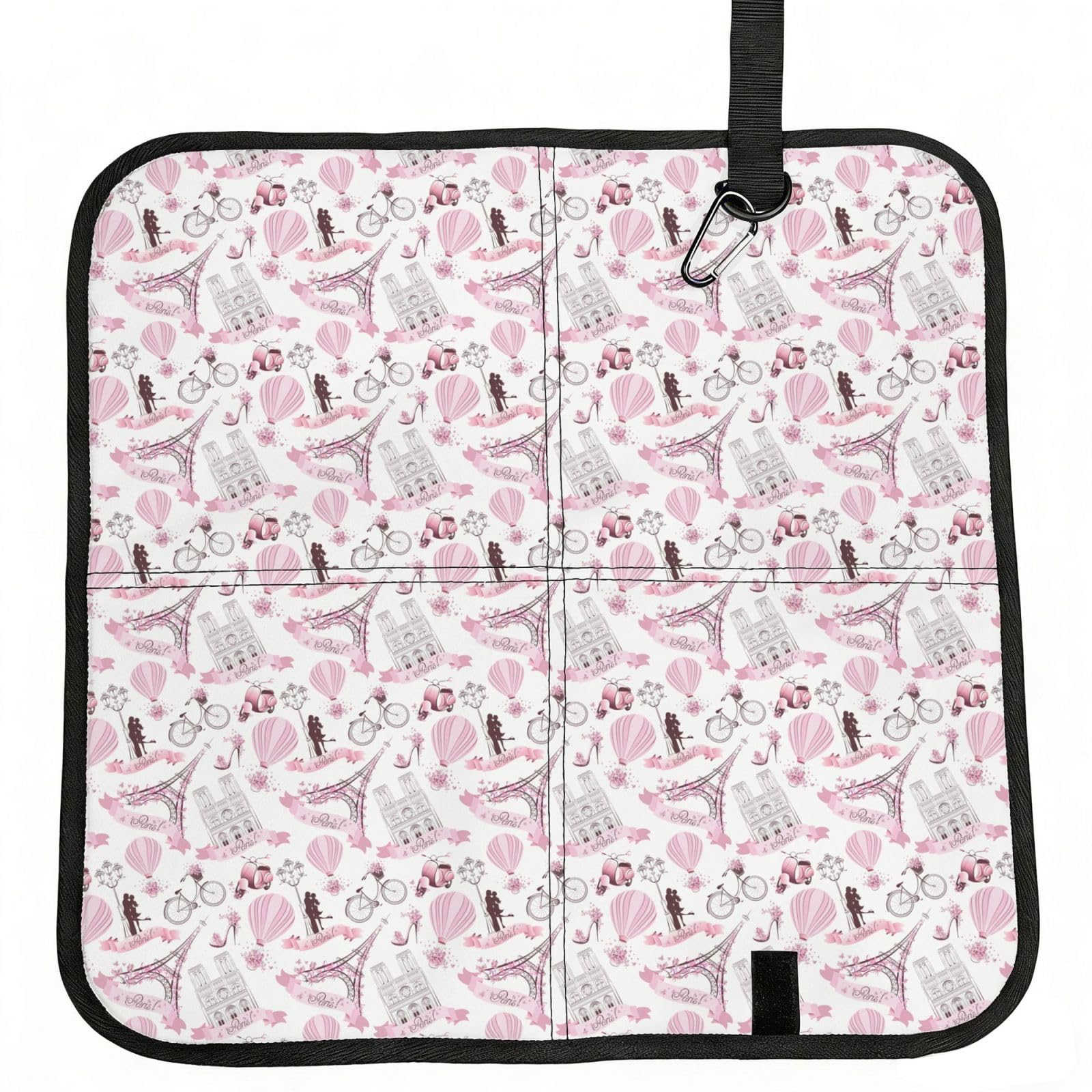ERCgad Romantic Paris Butterfly Print Foldable Seat Cushion Portable Chair Pad Lightweight Travel Outdoor Office Home