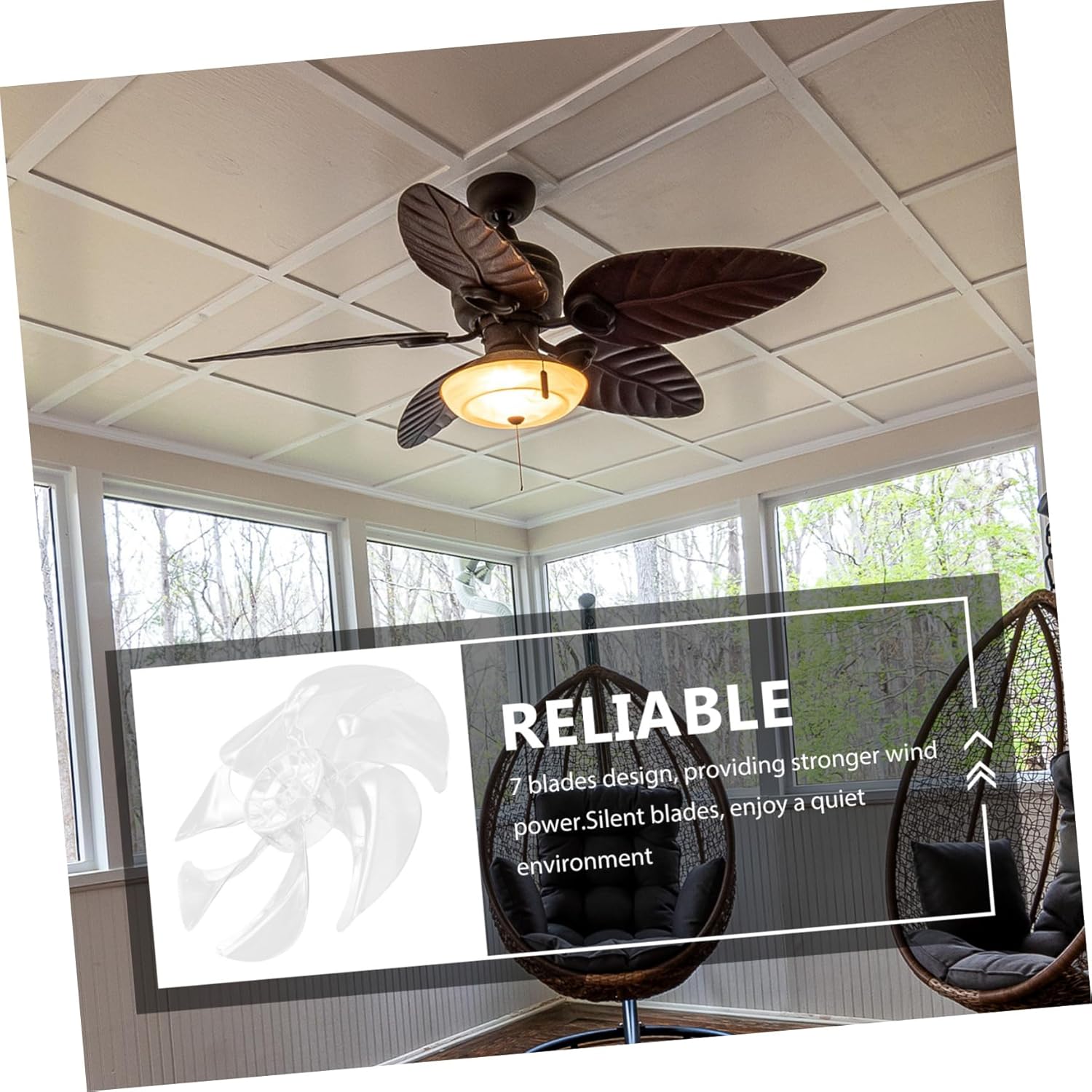 Fan Replacement Silent Fan Blades for Standing Pedestal Fan 7- Set