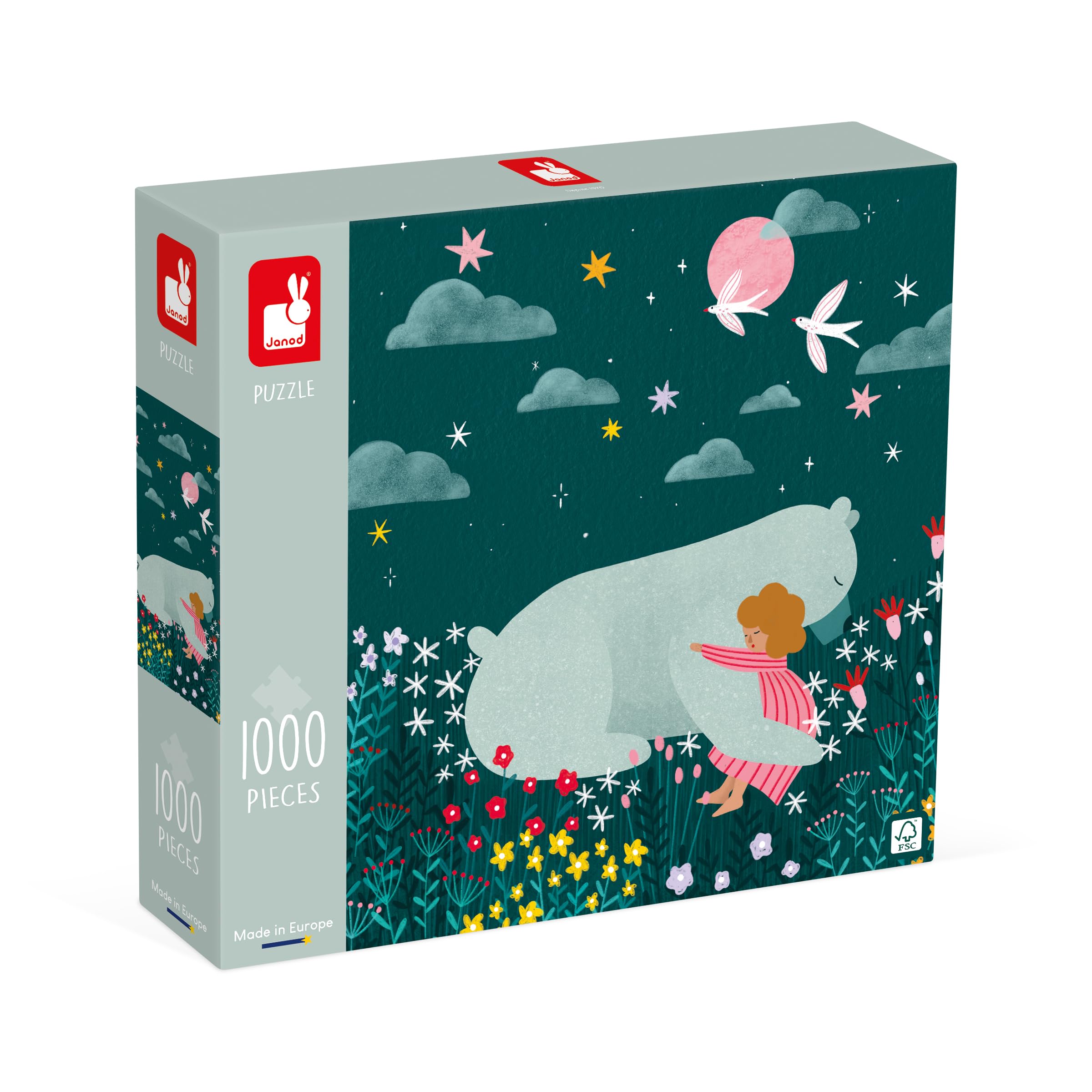 Janod, 1000-Piece Puzzle, Friendship, Suitable for Adults Teens & Kids, Develops Patience and Dexterity