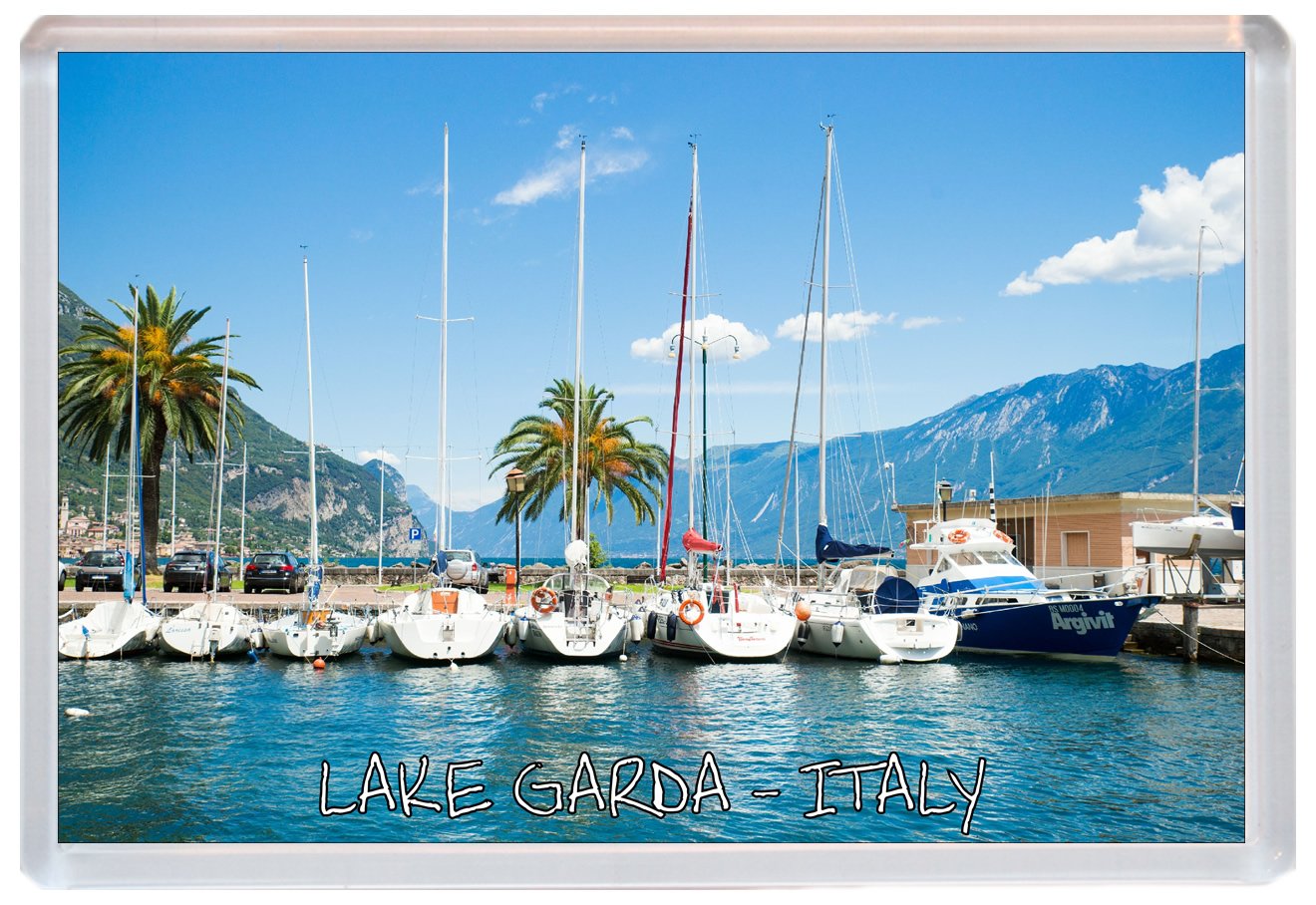 Baked Bean Store Multicolor Lake Garda - Italy - Jumbo Fridge Magnet Id876